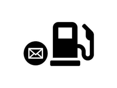 Fuel pump next to email icon