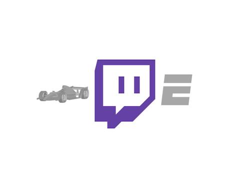Twitch logo with F1 car and ESPN logo beside it